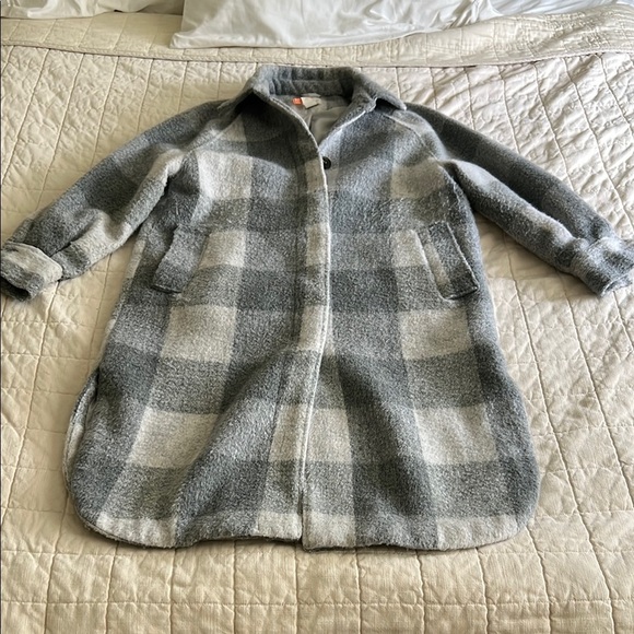H&M Gray and White Plaid Coat - Picture 1 of 9